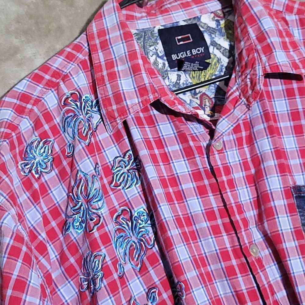 Bugle Boy Men's Short-Sleeve Button-up Shirt - SIZE XXL - Picture 3 of 8